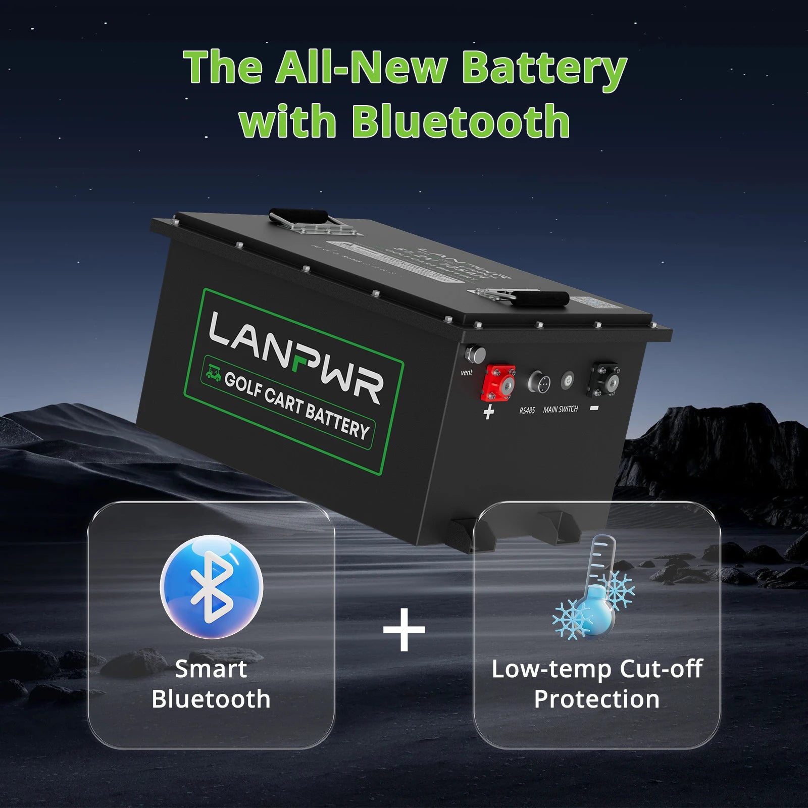 LANPWR 48V 105Ah Lithium Golf Cart Battery 200A BMS